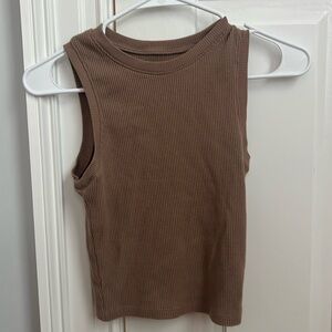 Ribbed high neck tank